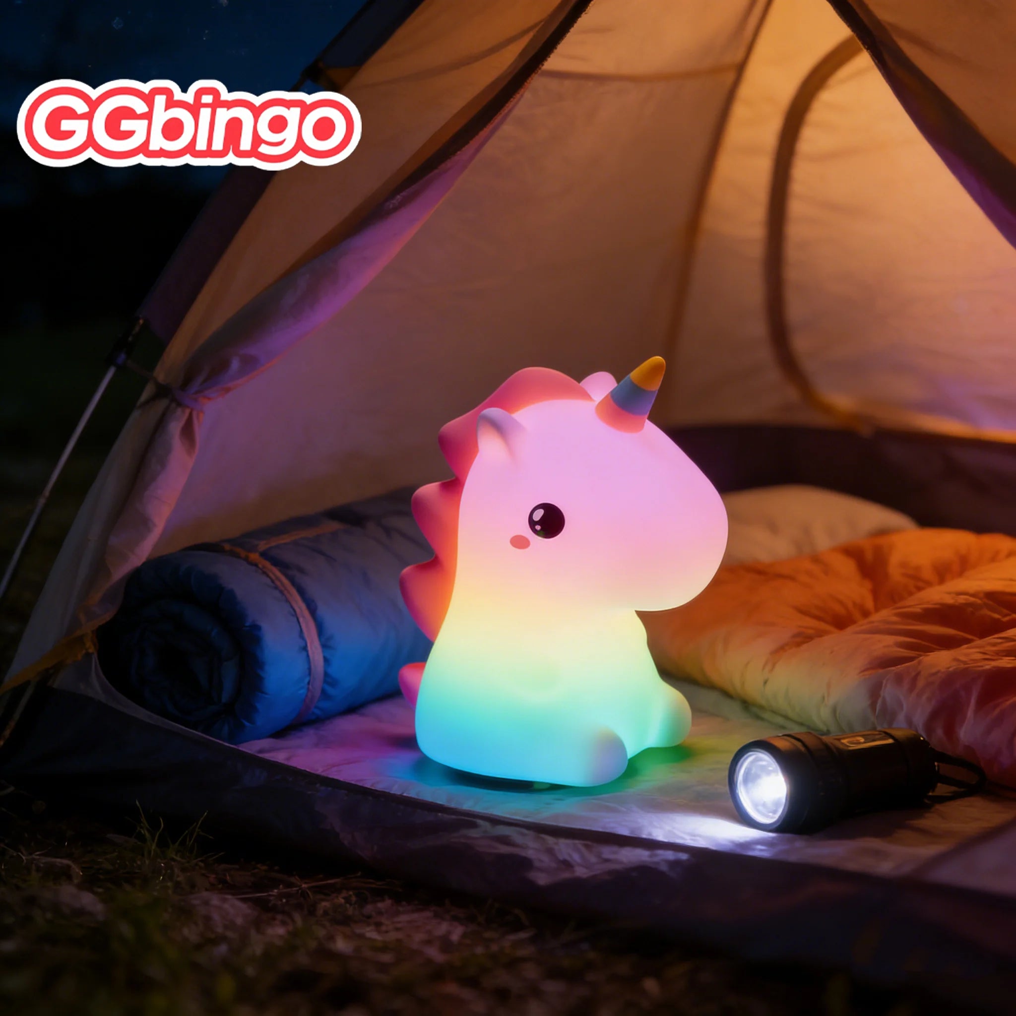 Cute Silicone Unicorn Duck Sheep Bunny LED Night Light USB Rechargeable Dimmable Soft Lamp for Kids Bedroom Birthday Gift