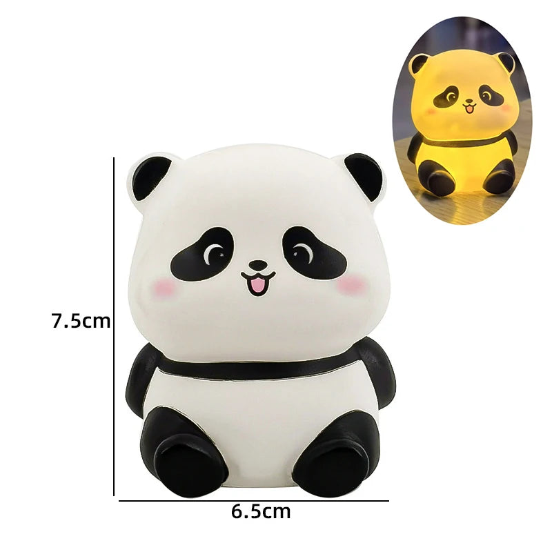 Cute Rabbit Lamp Decorations Desk Accessories Bunny Lamp Panda Light Ornament Cartoon Reading Light Easter Gifts